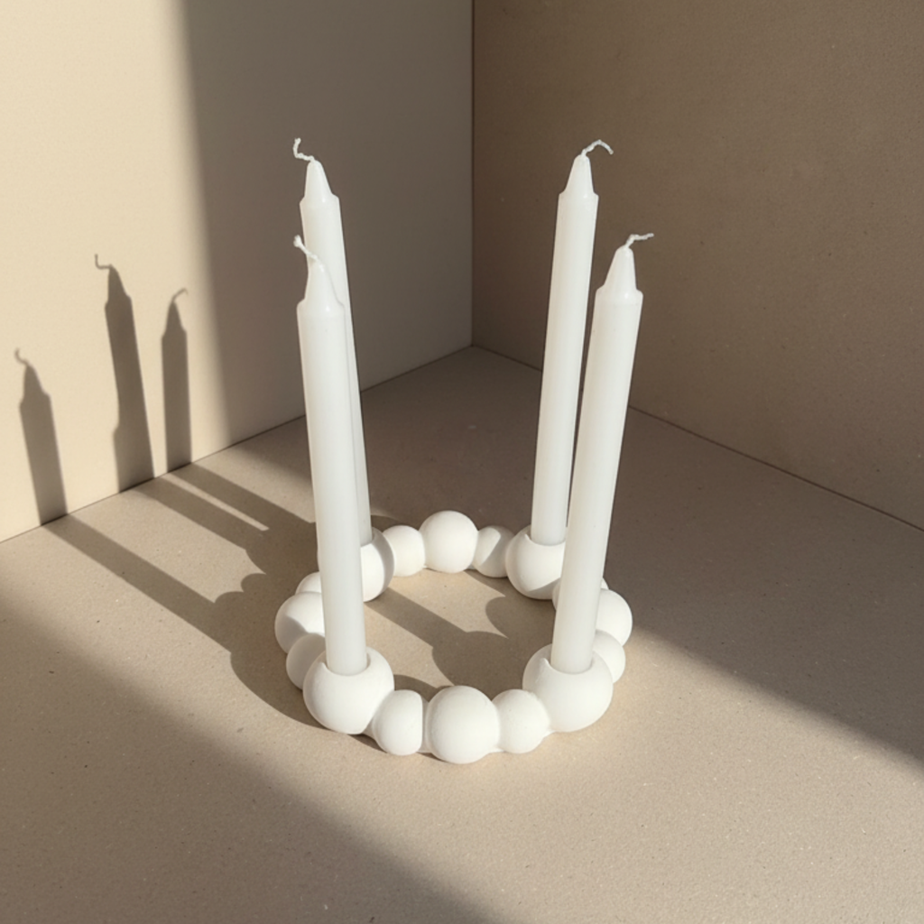 Winter Candle Holder Centerpiece